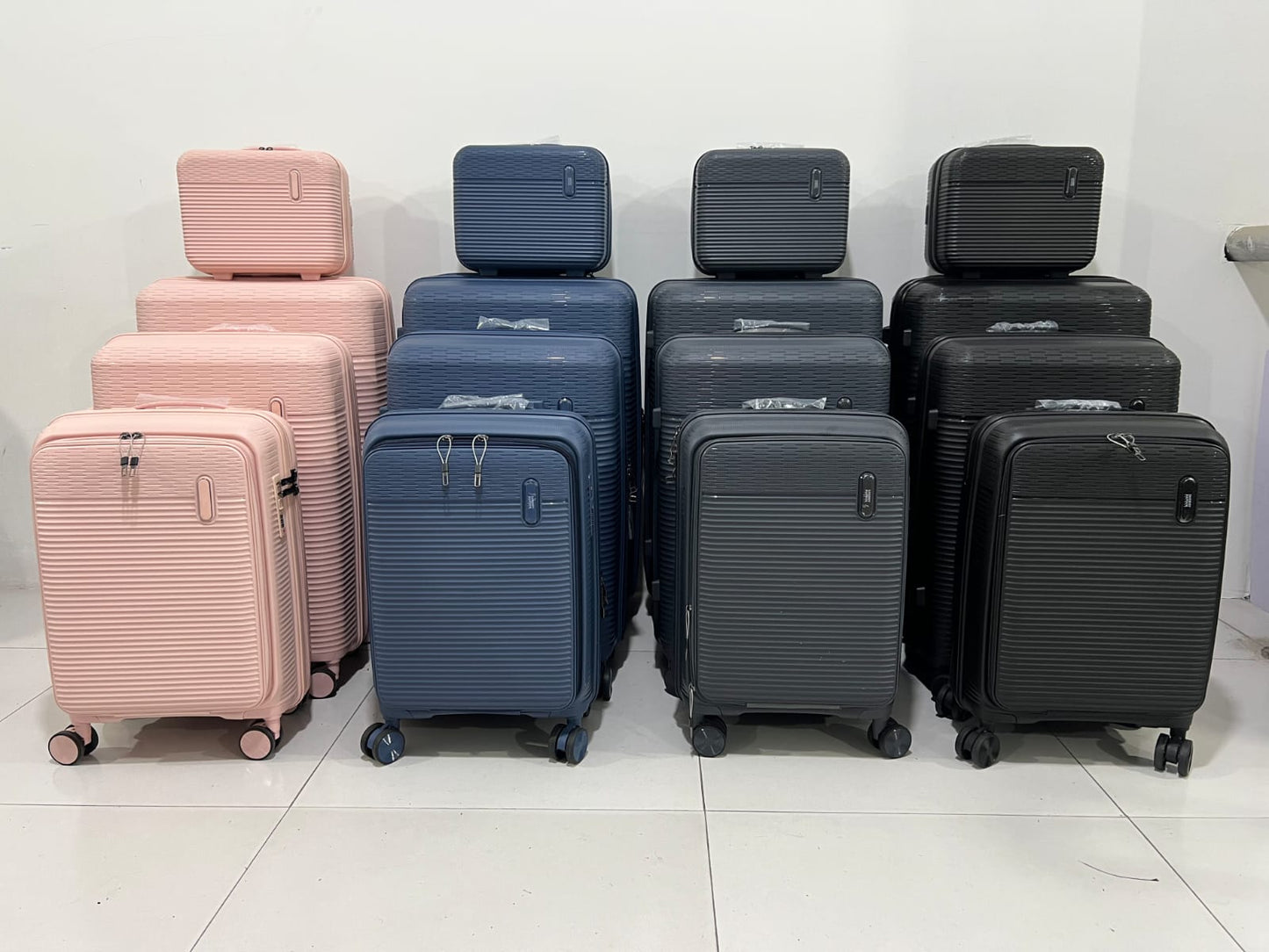 MEXICO - 4 Pc Trolley Bag Set - PINK / GREY / BLUE / BLACK